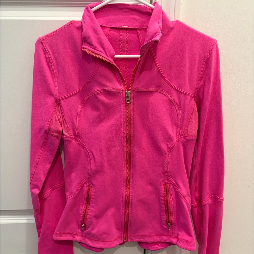 lululemon athletica Bright Pink Zip-Up Bomber Jacket